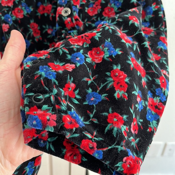 VINTAGE stunning baby Gap velvet floral romper jumpsuit - Picture 4 of 7